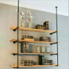 Wall Shelves Display Bookshelf Industrial DIY Pipe Shelf Rustic Brackets