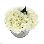 Premium Faux Hydrangea With Glass Vase (Artificial Flowering Hydrangea) 23cm