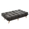 Alexa 3 Seater Velvet Sofa Bed Futon – Charcoal