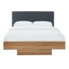 Wood Floating Bed Frame King – Walnut Oak