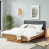 Wood Floating Bed Frame King – Walnut Oak