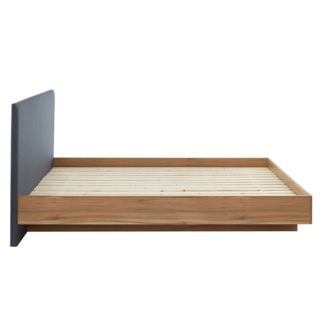 Wood Floating Bed Frame King – Walnut Oak