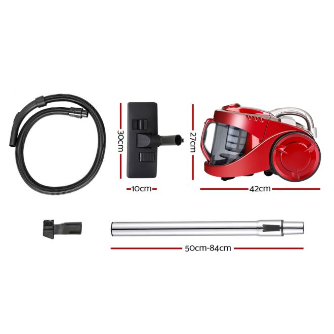 Vacuum Cleaner Bagless Cyclone Cyclonic Vac Home Office Car 2200W – Red