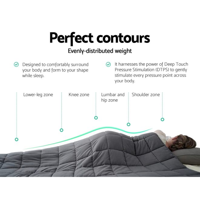 Weighted Blanket Heavy Gravity Blankets Adult Deep Sleep Ralax Washable – Grey, 2.3 KG