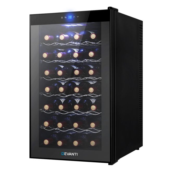 Wine Cooler Compressor Chiller Beverage Fridge – 28 bottles Storage