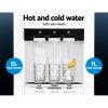 22L Bench Top Water Cooler Dispenser Purifier Hot Cold Three Tap – White, 3 Taps + Water Container