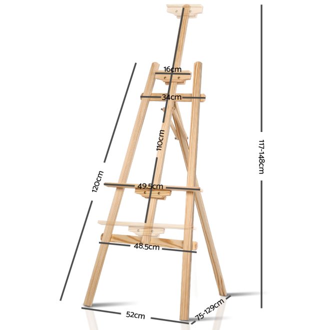 Painting Easel Stand Wedding Wooden Easels Tripod Shop Art Display – 52×110 cm