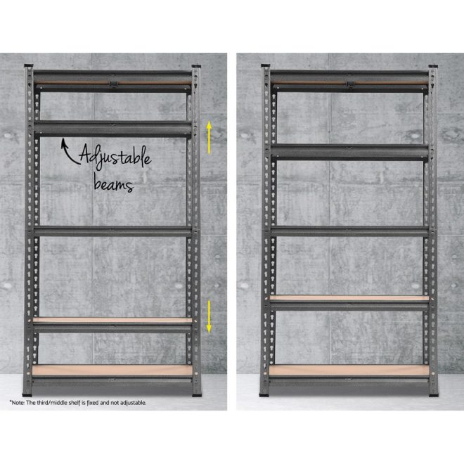 2×1.5M Steel Warehouse Racking Rack Shelving Storage Garage Shelves Shelf