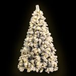 Jingle Jollys Christmas Tree Xmas Tree with LED Lights Snowy Tips