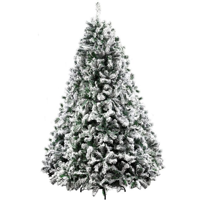 Jingle Jollys Christmas Tree Xmas Trees Decorations Snowy Tips – 8ft – 1500 Tips