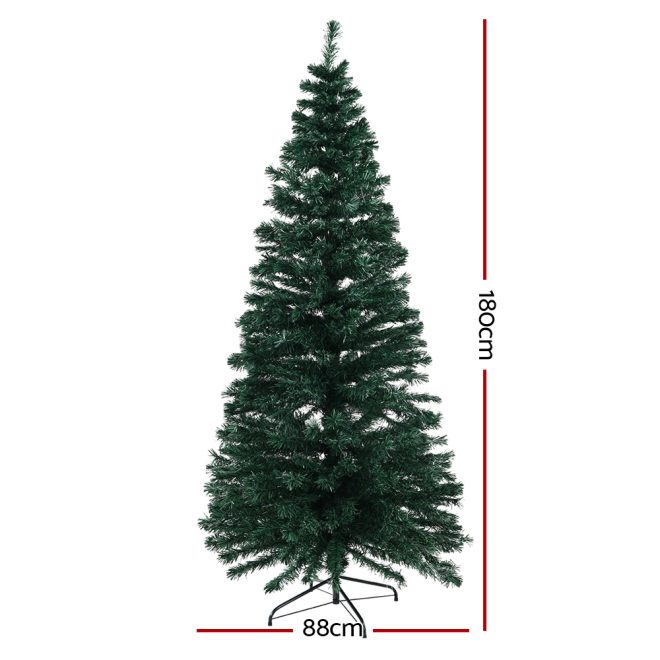 Jingle Jollys Christmas Tree LED Xmas trees Optic Fibre Warm White – 6ft