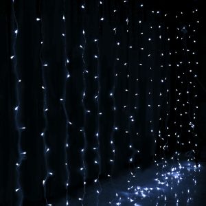 Jingle Jollys 6X3M Christmas Curtain Lights 600LED – White