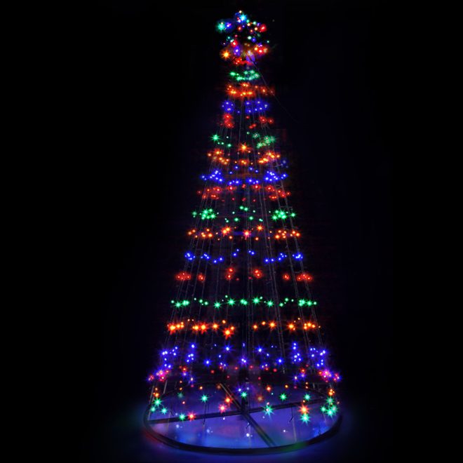 Jingle Jollys Christmas Tree 2.1M 264 LED Xmas Trees Solar Power – Multicolor