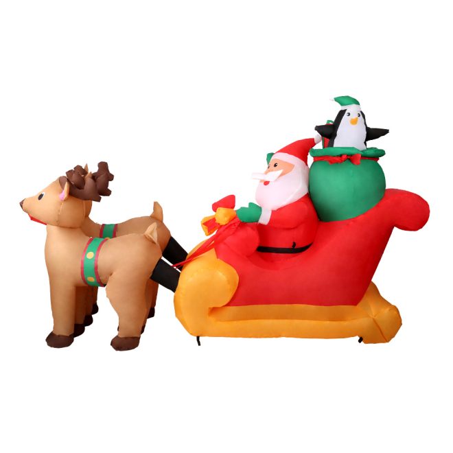 Christmas Inflatable Santa Sleigh 2.2M Illuminated Decorations