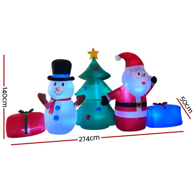 Christmas Inflatable Tree Snowman 2.7M Illuminated Decorations