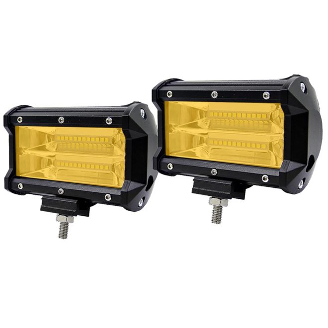 2x 5inch Flood LED Light Bar Offroad Boat Work Driving Fog Lamp Truck – Yellow