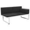 5 Piece Garden Lounge Set Textilene Aluminium Black