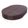 Outdoor Lounge Bed with Cushion Poly Rattan – Brown