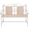 Garden Bench 115 cm Steel – Vintage White