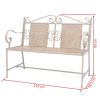 Garden Bench 115 cm Steel – Vintage White