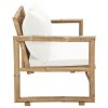 2 Seater Garden Sofa with Cushions Bamboo – Cream