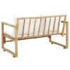 2 Seater Garden Sofa with Cushions Bamboo – Cream