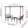 Garden Pavilion with Table and Benches 2.5×1.5×2.4 m – White