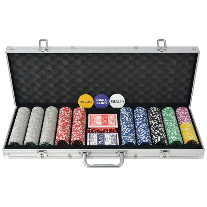 Poker Set with Laser Chips Aluminium – 500