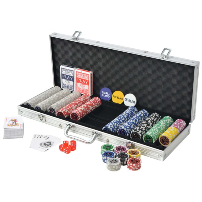 Poker Set with Laser Chips Aluminium – 500