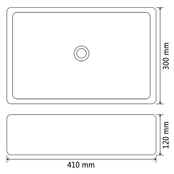 Basin Ceramic 41x30x12 cm – White