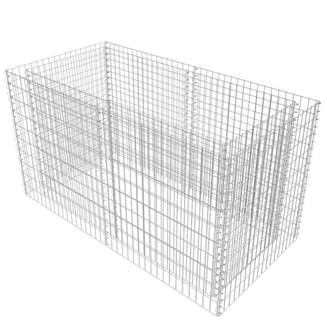 Gabion Raised Bed Steel 180x90x100 cm Silver