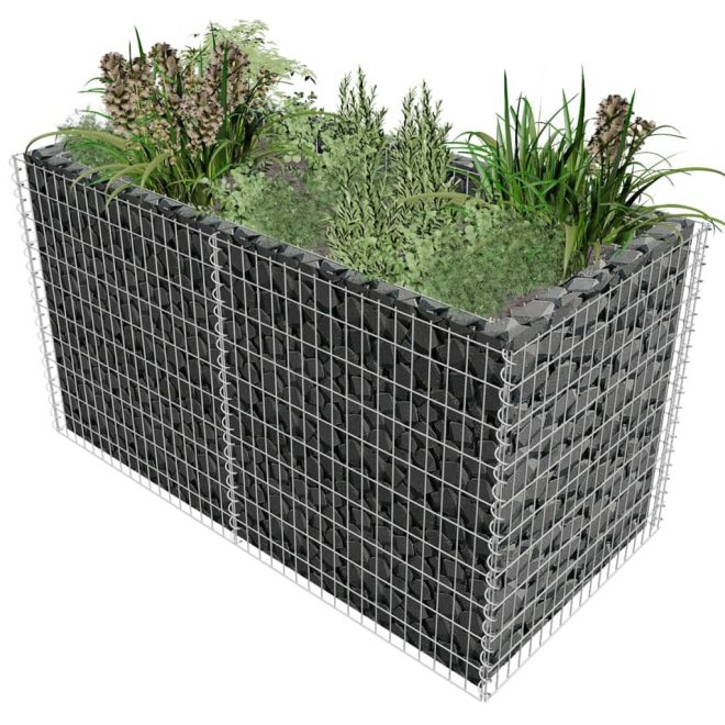 Gabion Raised Bed Steel 180x90x100 cm Silver