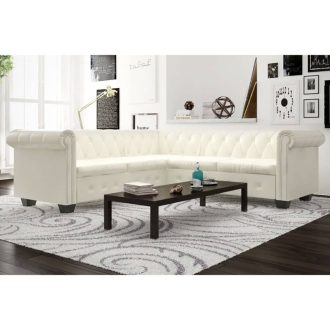 Kallora Chesterfield Corner Sofa 5-Seater Artificial Leather