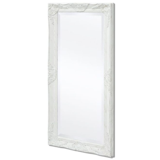 Wall Mirror Baroque Style 100×50 cm – White