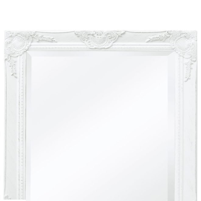 Wall Mirror Baroque Style 100×50 cm – White