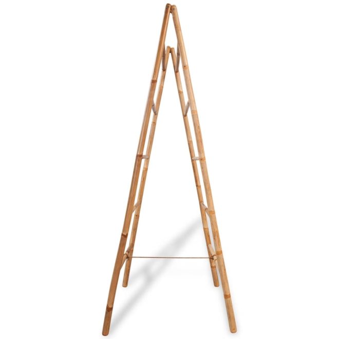 Double Towel Ladder with 5 Rungs Bamboo 50×160 cm