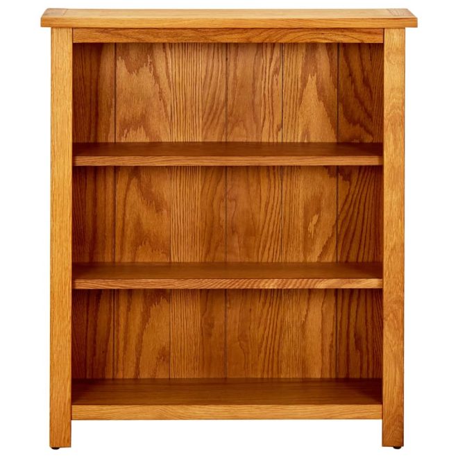 3-Tier Bookcase Solid Oak Wood – 70×22.5×82 cm