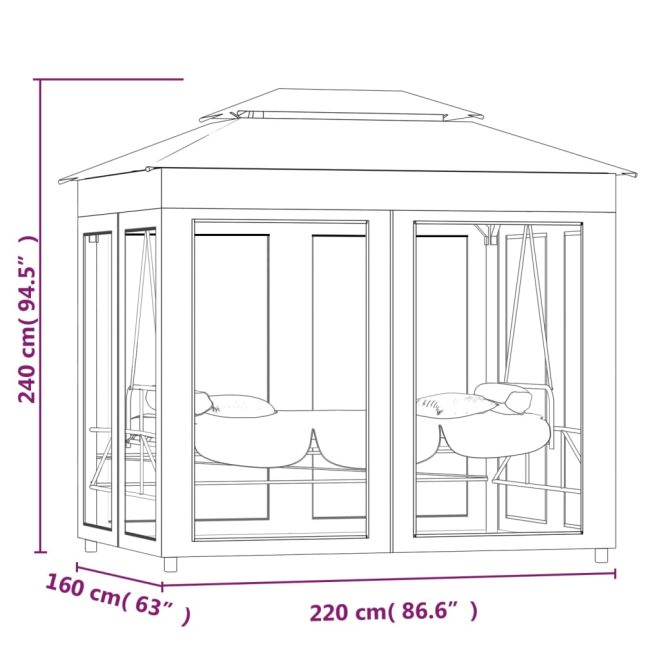 Gazebo Convertible Swing Bench – Cream White