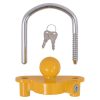 Trailer Lock with 2 Keys Steel and Aluminium Alloy Yellow