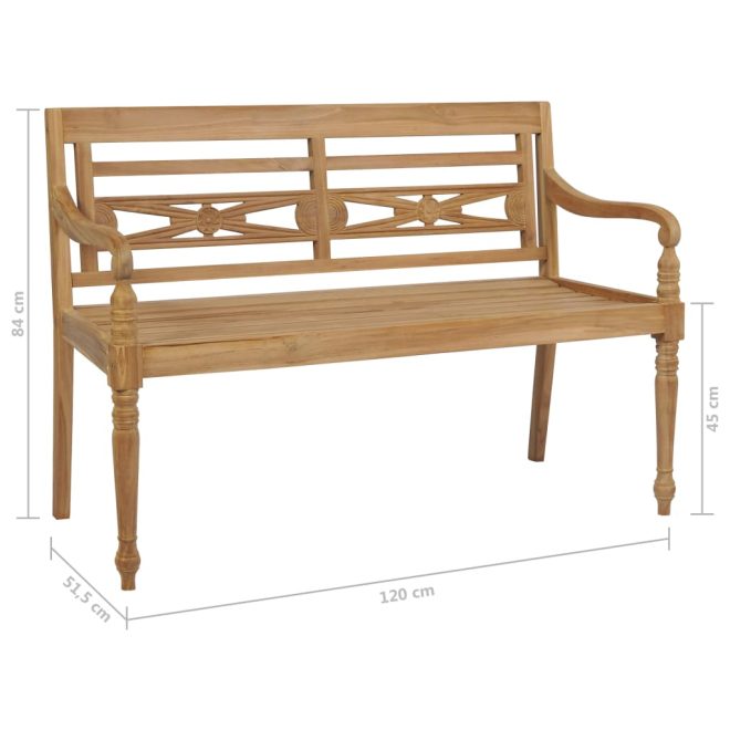 Private: Batavia Bench Teak – 120 cm, Brown