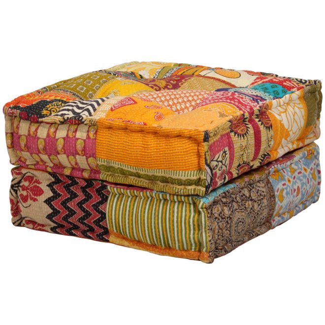 Chaddesden 2-Seater Modular Pouffe Fabric – Patchwork, 2-Seater Sofa