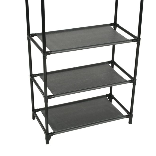 Clothes Rack Steel and Non-woven Fabric 55×28.5×175 cm Black