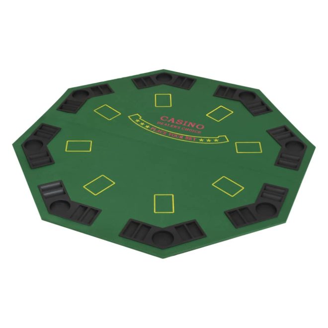 8-Player Folding Poker Tabletop 2 Fold Octagonal Green