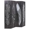 Hanover Folding Room Divider Feathers Black and White – 160×170 cm