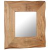 Cosmetic Mirror Solid Acacia Wood – 50×50 cm