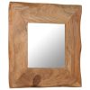 Cosmetic Mirror Solid Acacia Wood – 50×50 cm