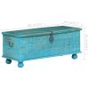 Storage Chest Solid Mango Wood Blue 100x40x41 cm