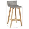 Bar Chairs 2 pcs Solid Acacia Wood