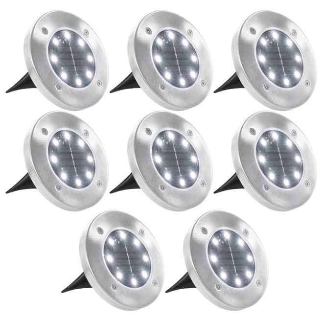 Solar Ground Lights 8 pcs LED – White