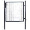 Mesh Garden Gate Galvanised Steel 85.5×100 cm Grey